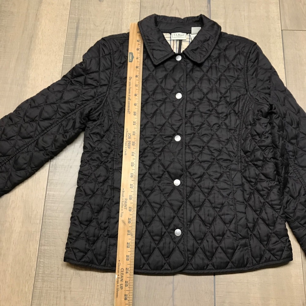 L.L. Bean Jacket Womens Size S Brown‎ Quilted Plaid Lined Snap Riding Barn Chore - Picture 11 of 12